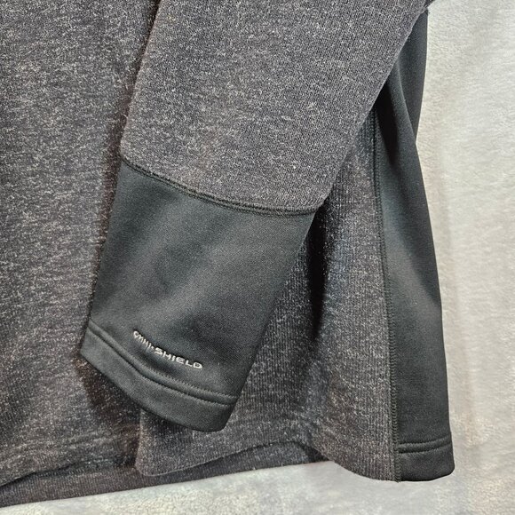 Columbia Mens XL 1/4 Zip Charcoal Gray Pullover Sherpa Collar Omni-Shield Logo - Picture 4 of 10